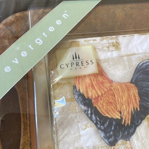 Hostess gift set Cypress home melamine tray napkin spreader Rise n shine rooster - Picture 5 of 7